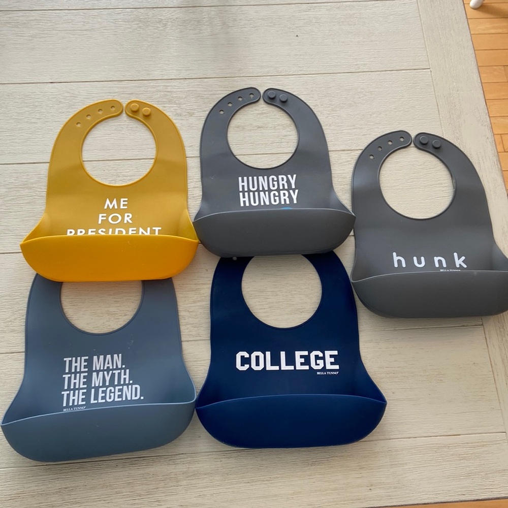 Bella Tunno Silicone Bibs - Set of 5